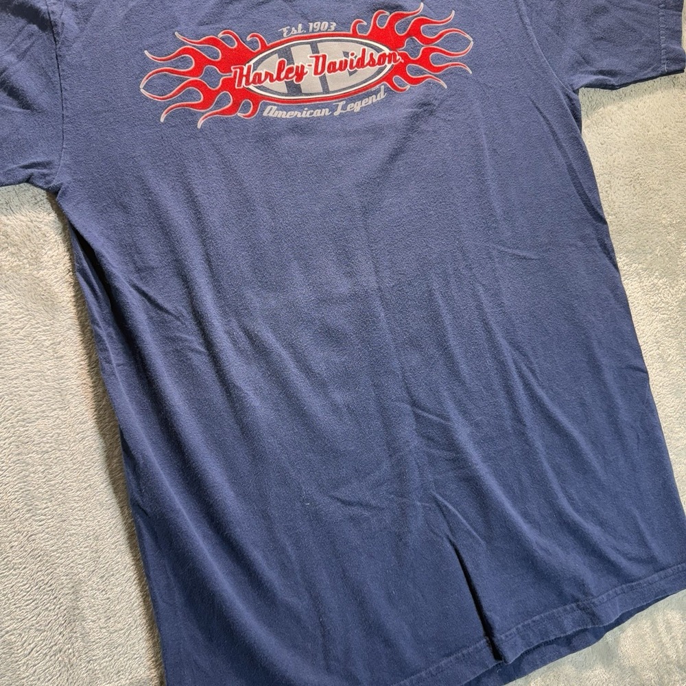 Harley Davidson T-Shirt Medium Reno Nevada Flames 2004 VTG Y2K Biker - Picture 5 of 13